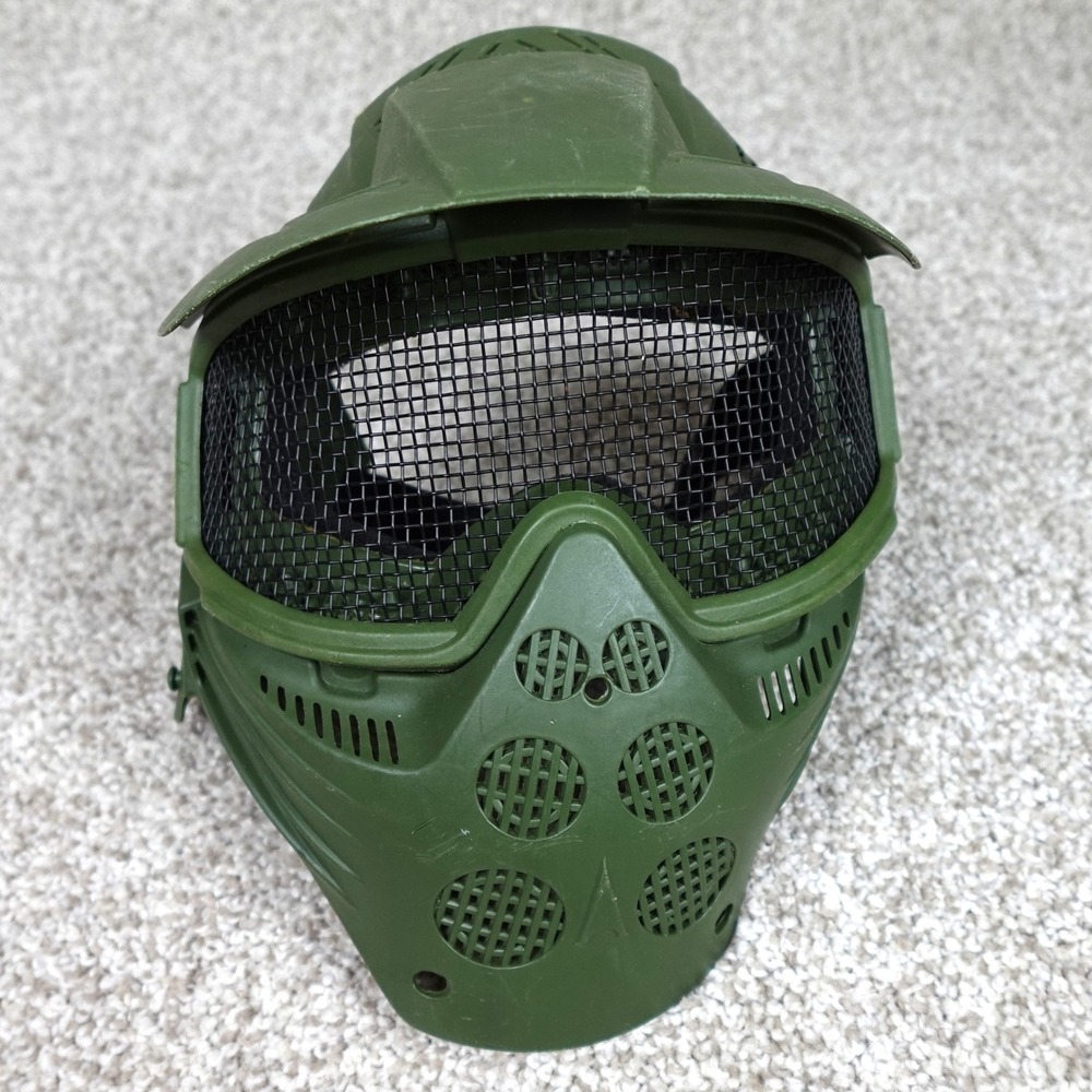 Green Airsoft Tactical Full Face Mask Protective Gear with Mesh Eye Protection